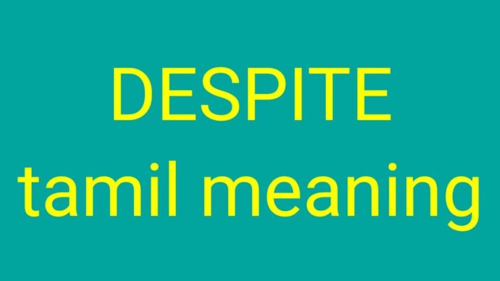Understanding the Meaning of 'Despite' in Tamil: Uncovering its Cultural Significance Understanding the Meaning of 'Despite' in Tamil: Uncovering its Cultural Significance