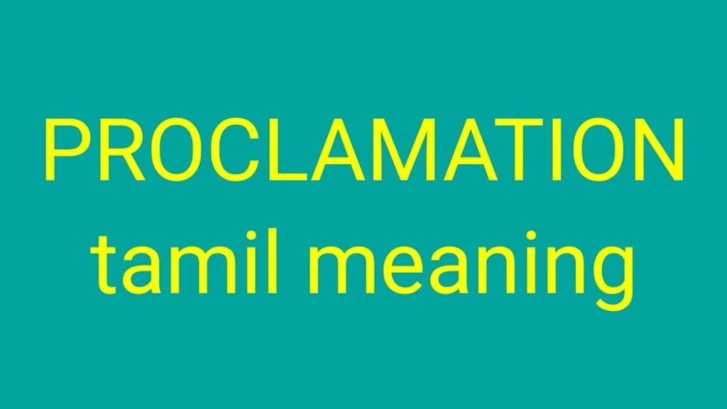 Proclaiming Meaning in Tamil: Unlocking the Cultural Significance